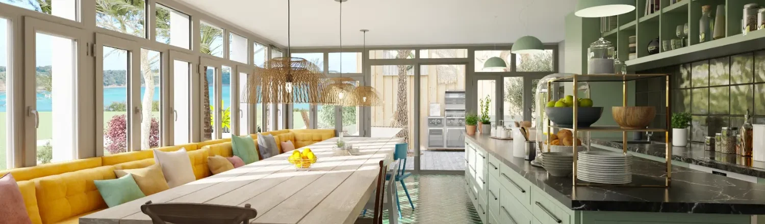 3D render of a restaurant designed with Cedreo for blog header