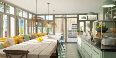 3D render of a restaurant designed with Cedreo for blog header