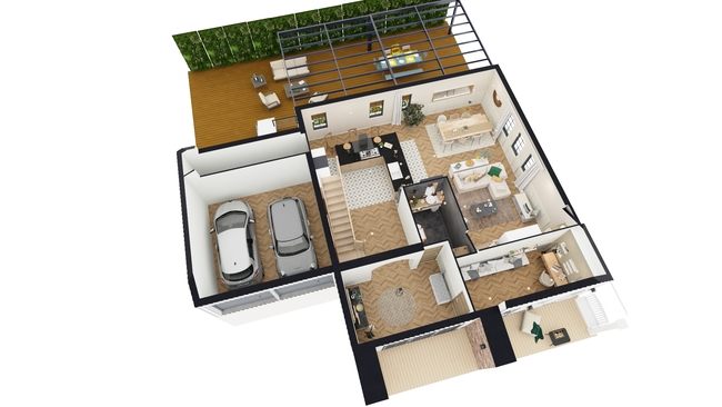 Groundfloor 3D floor plan
