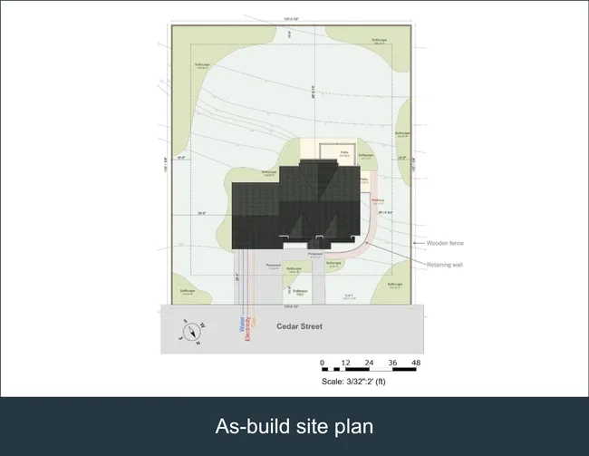 As-built site plan by Cedreo