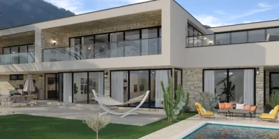 3D render of a contemporary house designed with Cedreo