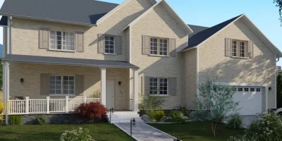3D render of a residential house designed with Cedreo
