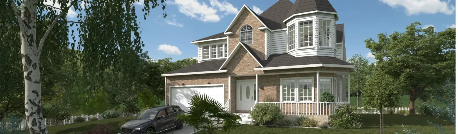 3D render of a Victorian house designed with Cedreo