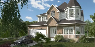 3D render of a Victorian house designed with Cedreo