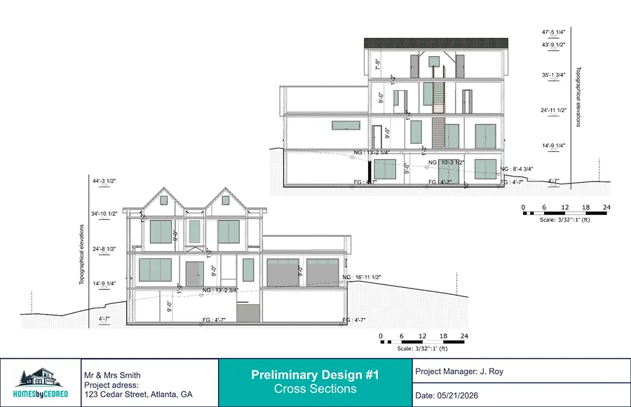 presentation documents with cross sections by Cedreo