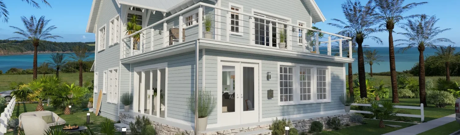 3D render of a Coastal house by Cedreo