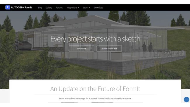 home page Autodesk FormIt