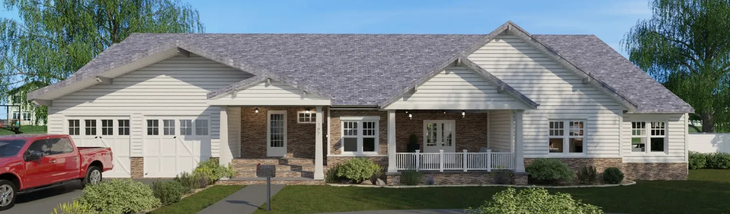 3D render of a prefab home for header blog post