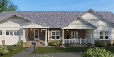 3D render of a prefab home for header blog post