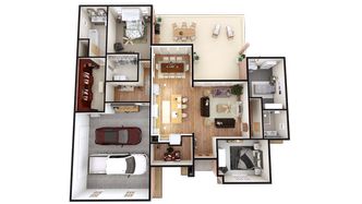 3D floor plan with transparent background made with Cedreo