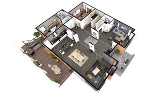 Modern house 3D floor plan made with Cedreo