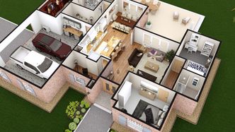 house isometric floor plan made with Cedreo
