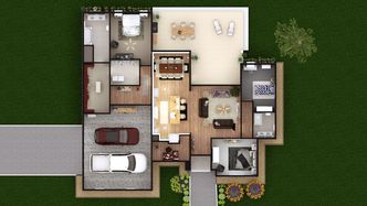 A 3D topview render created with floorplanner.com #floorplanner