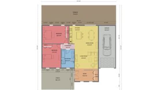 Mit Cedreo erstellter 2D Grundriss mit Farben