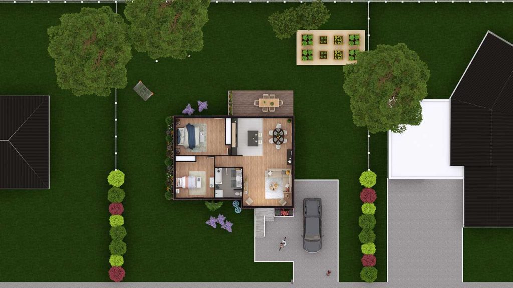 3D site plan designed with Cedreo