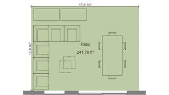 Patio floor plan with dimensions designed with Cedreo