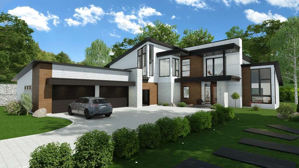 Modern house Front Exterior Day