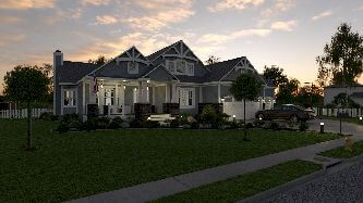 Craftsman house 3D night view