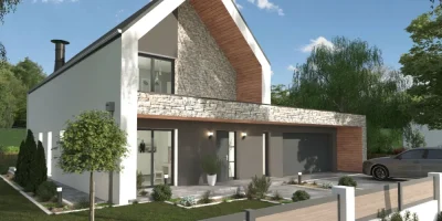 3D render of a modern house designed with Cedreo for header blog architectural renderings