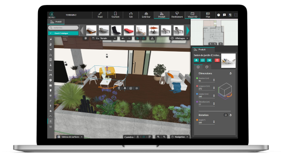 Das Grundstück in 3D gestalten - Benutzeroberfläche Screenshot