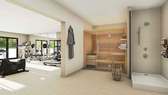 Home Gym with Bathroom & Sauna Floor Plan