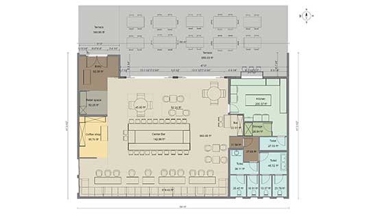 2D restaurant floor plan