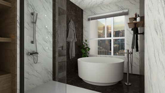 hotel bathroom 3D render