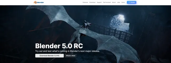 screenshot home page Blender