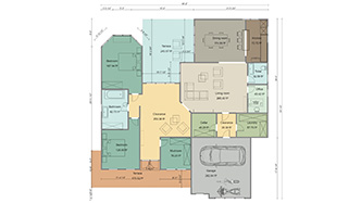 2D house plan with separated laundry