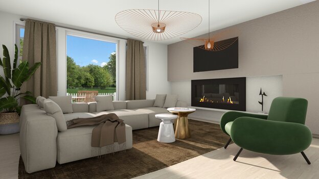 modern livingroom rendered with Cedreo