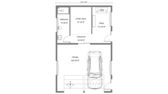 Detached Garage Floor Plan with Office designed with Cedreo