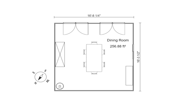 Dining room 2D floor plan
