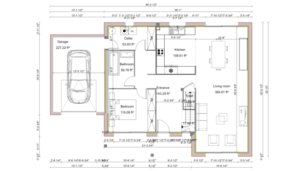 ground floor 2D floor plan