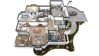 3D floor plan drawn with Cedreo