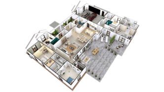 3D floor plan designed with Cedreo