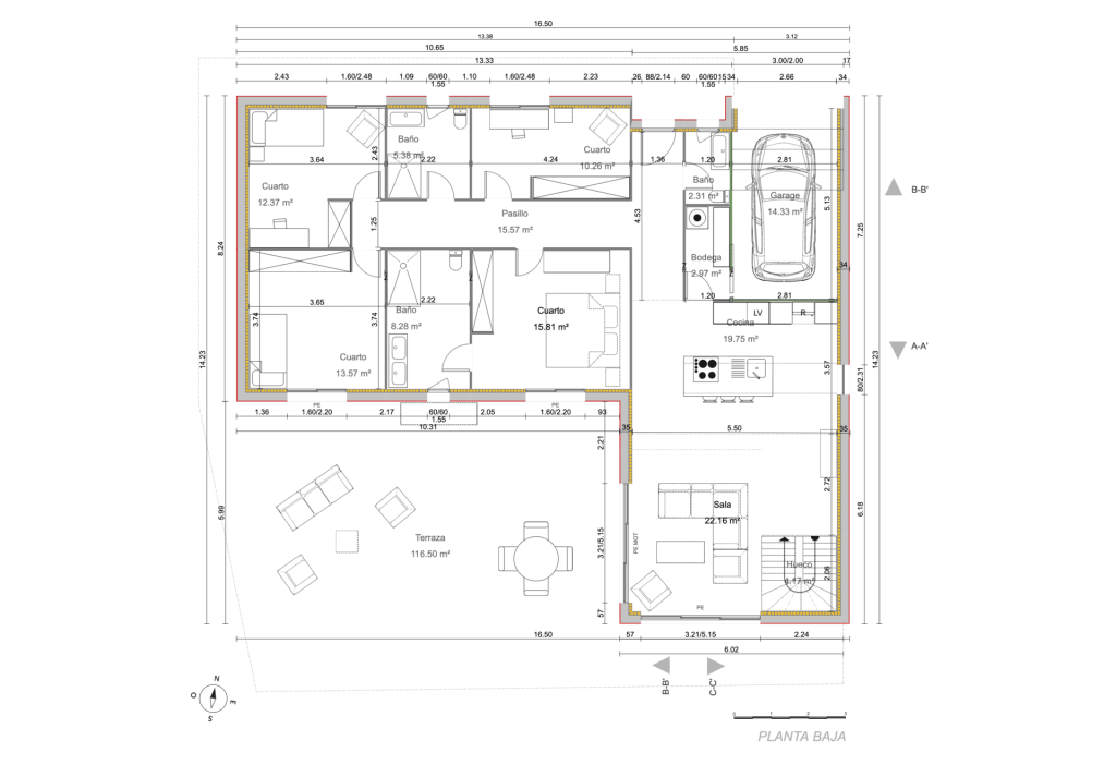 plano 2D de una casa creado con Cedreo