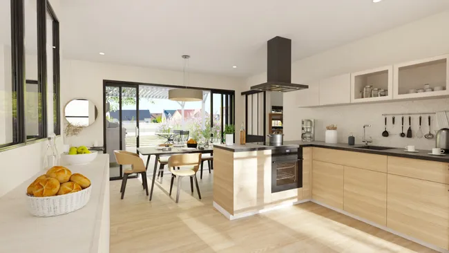 3D render of a kitchen focusing on health and wellness by Cedreo