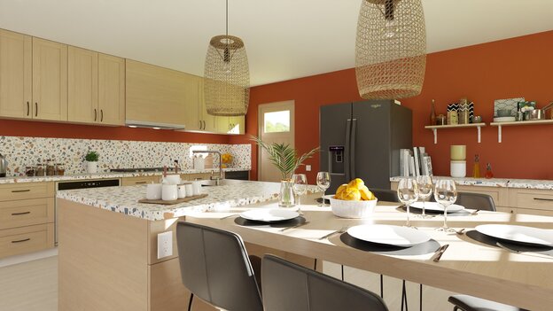 kitchen with warm colors