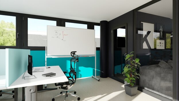 Office with whiteboard