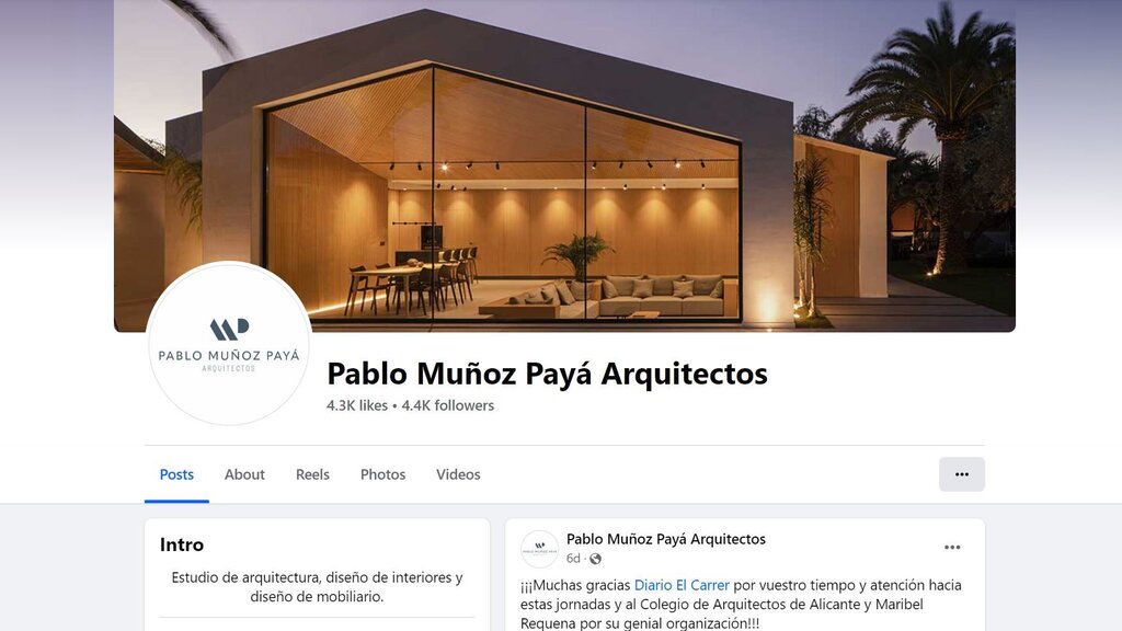 pagina facebook de un arquitecto