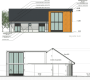 Plans de coupe et façade maison 4 chambres rénovation extension bois