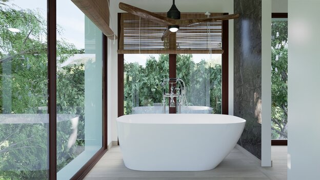 open concept bathroom example 1