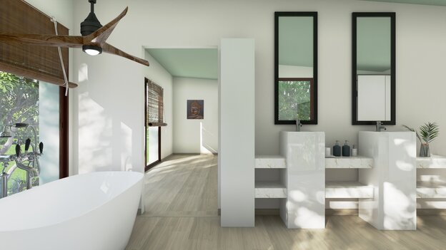 open concept bathroom example 2