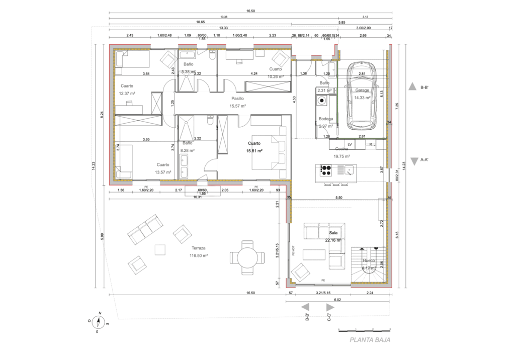 plano 2D de una vivienda reformada creado con Cedreo