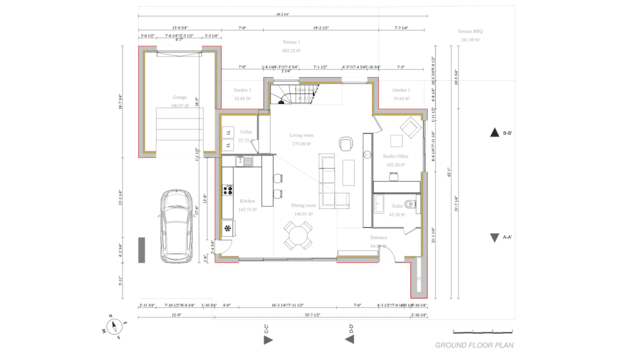 Modern 2D floor plan example