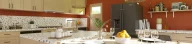 Renderización en 3D de una cocina amueblada realizada con Cedreo.