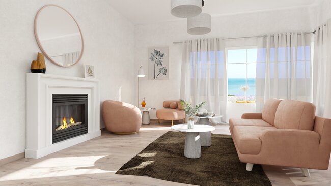 multiple seating areas in a living room example