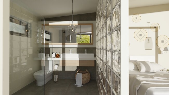 smal  bathroom with glass example