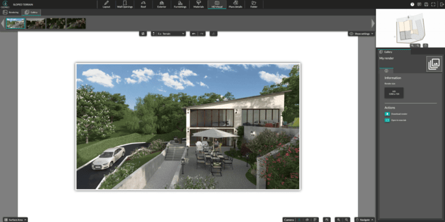 Cedreo UI shot landscape 3D rendering