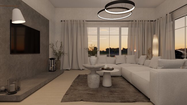 living room statement lighting example